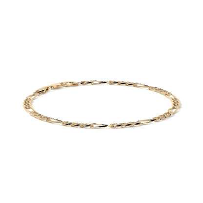 Esclava de Oro 10K Estilo Figaro Italiano | Pulsera Elegante de Joyería Fina
