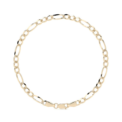 Esclava de Oro 10K Estilo Figaro Italiano | Pulsera Elegante de Joyería Fina