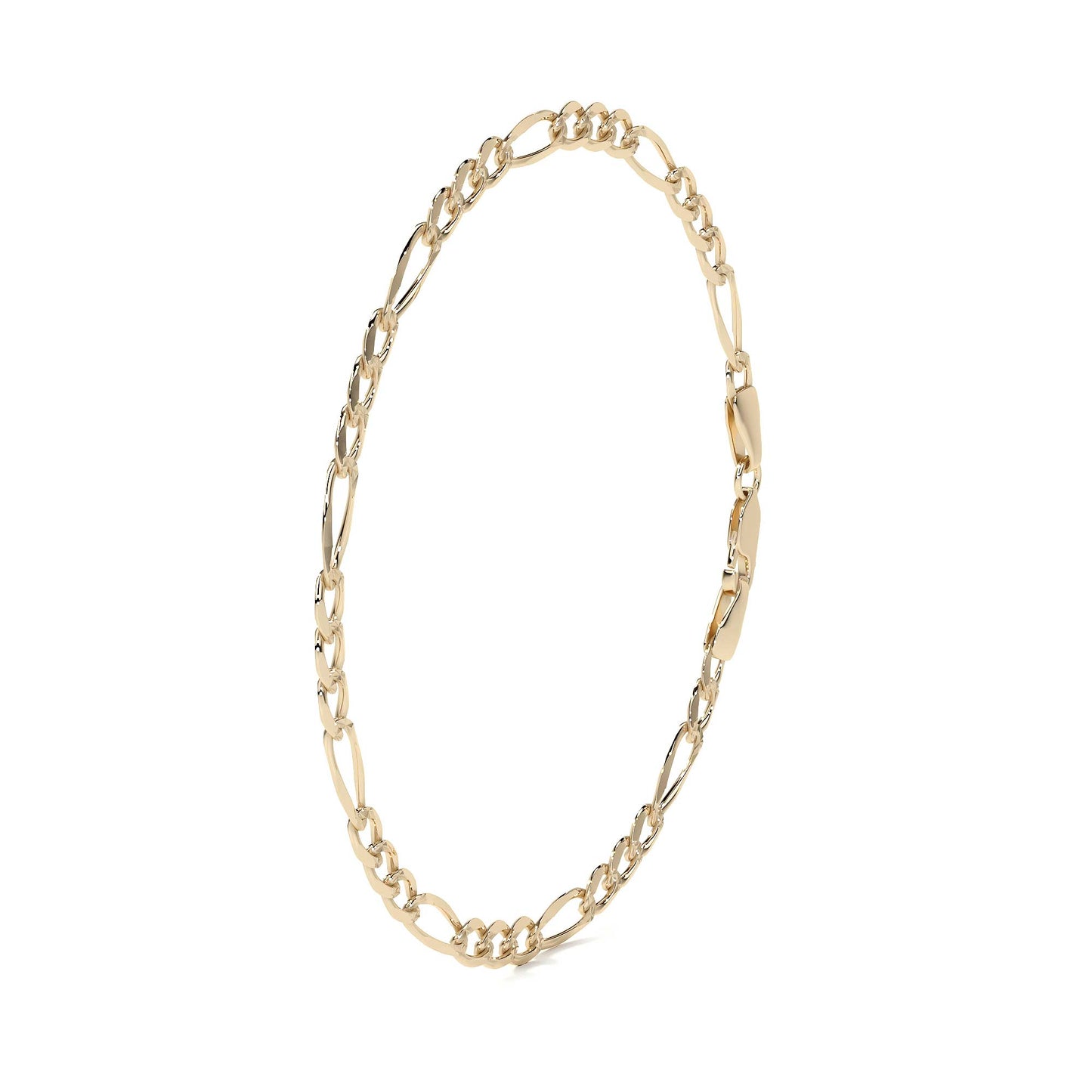 Esclava de Oro 10K Estilo Figaro Italiano | Pulsera Elegante de Joyería Fina