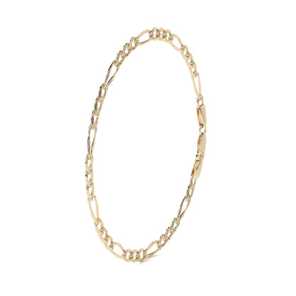 Esclava de Oro 10K Estilo Figaro Italiano | Pulsera Elegante de Joyería Fina