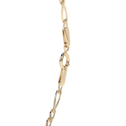 Pulsera Esclava de Oro 10K Estilo Fígaro 3x1 con Placa | Joyería Italiana