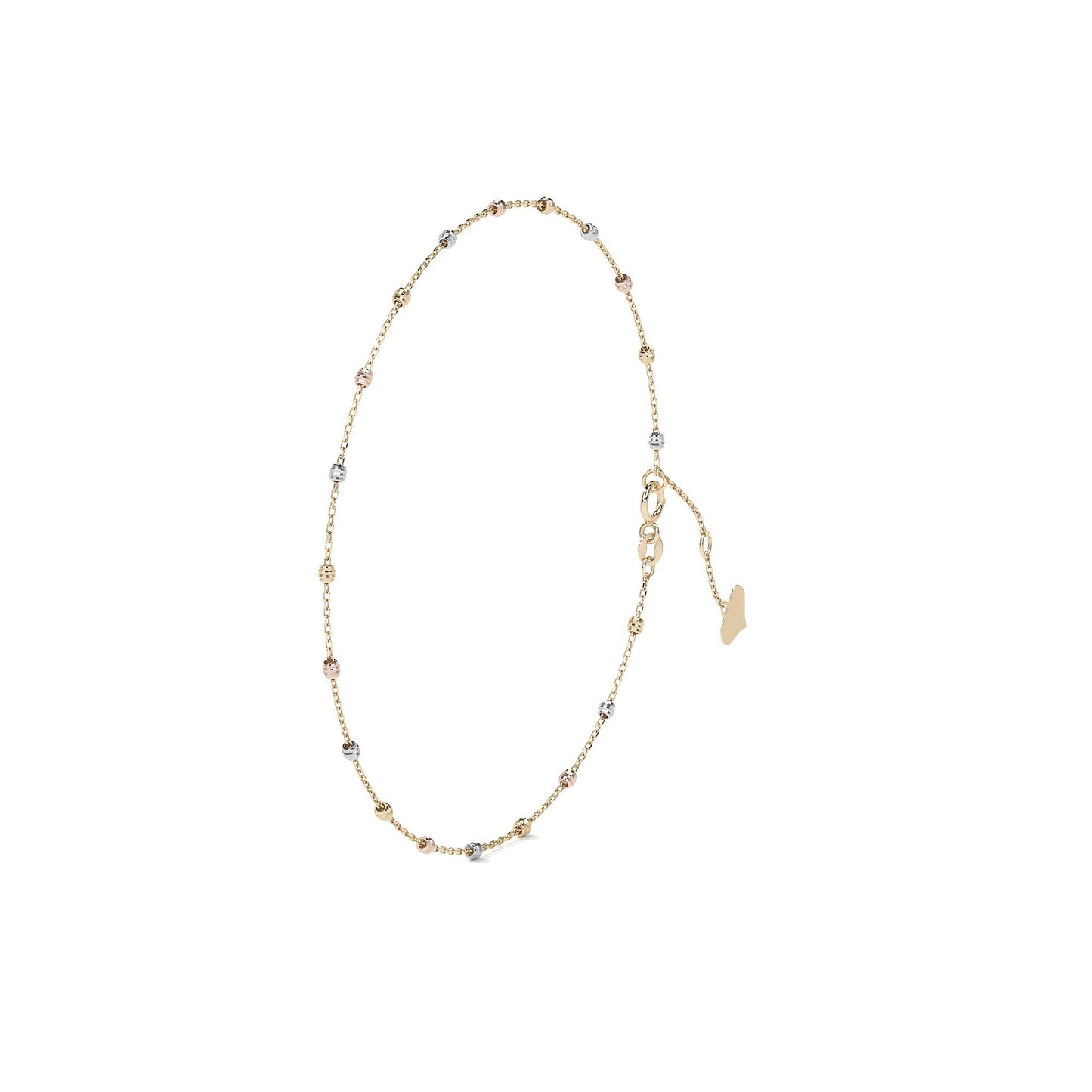 Esclava Viviana Ajustable de Oro 10K con Bola Lisa | Pulsera Elegante de Joyería Fina