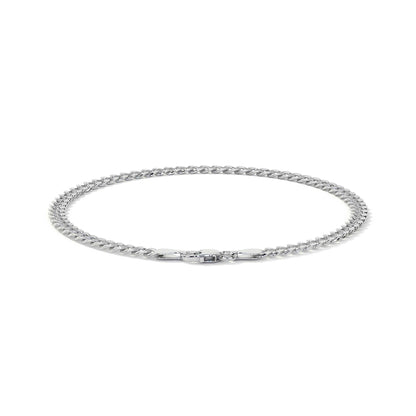 Pulsera De Plata 925 Barbarada 18cm Calibre 3.2mm Italiana