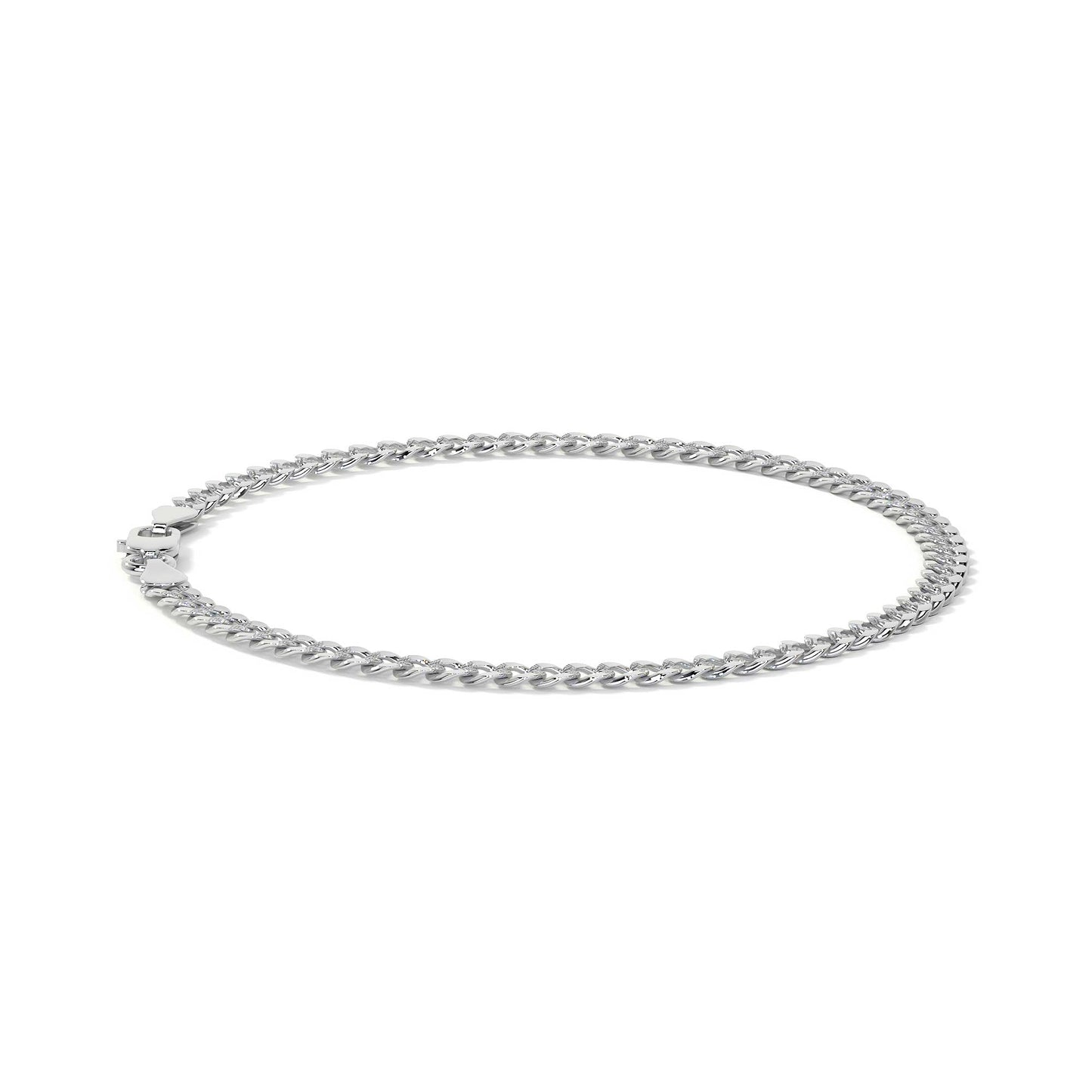 Pulsera De Plata 925 Barbarada 18cm Calibre 3.2mm Italiana