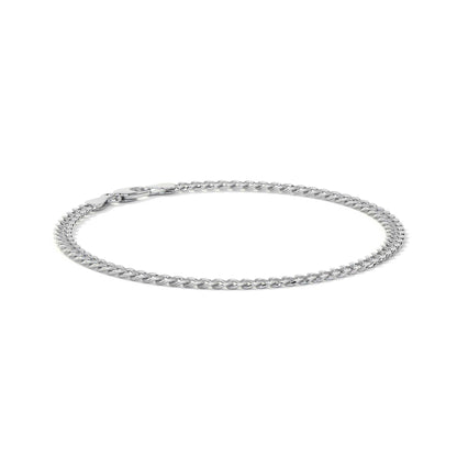 Pulsera De Plata 925 Barbarada 18cm Calibre 3.2mm Italiana