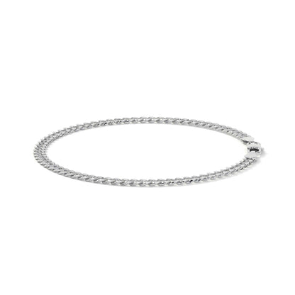 Pulsera De Plata 925 Barbarada 18cm Calibre 3.2mm Italiana