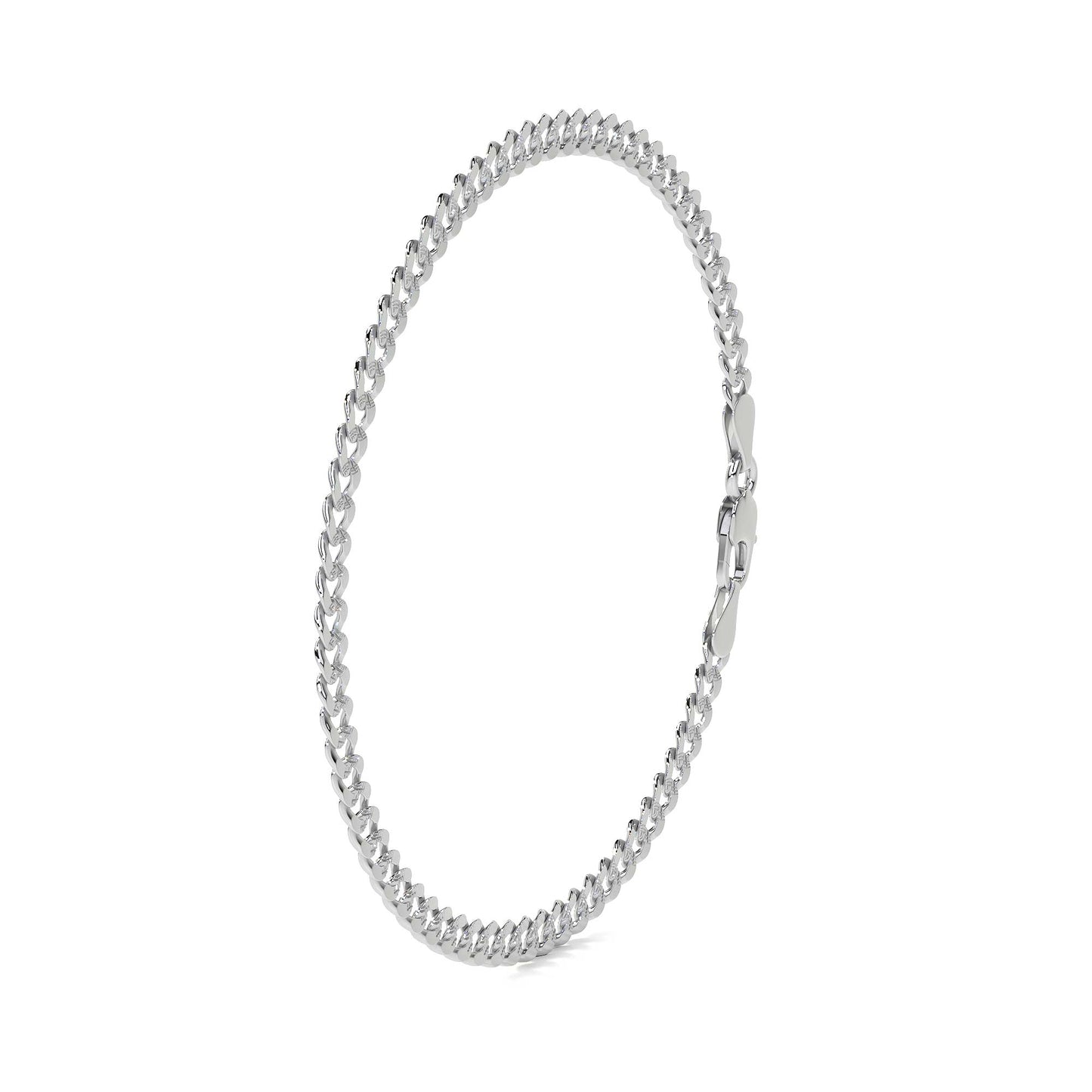 Pulsera De Plata 925 Barbarada 18cm Calibre 3.2mm Italiana