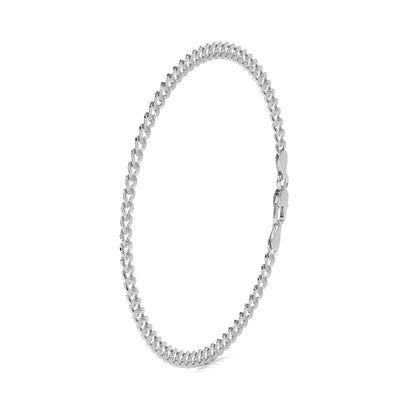 Pulsera De Plata 925 Barbarada 18cm Calibre 3.2mm Italiana