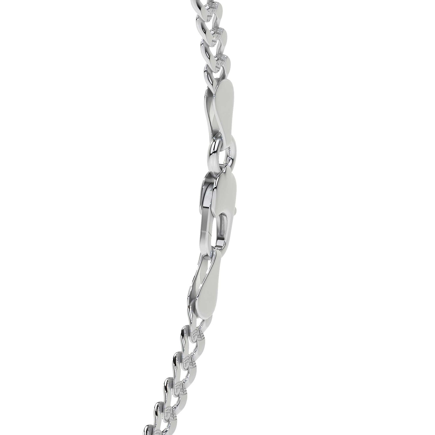 Pulsera De Plata 925 Barbarada 18cm Calibre 3.2mm Italiana