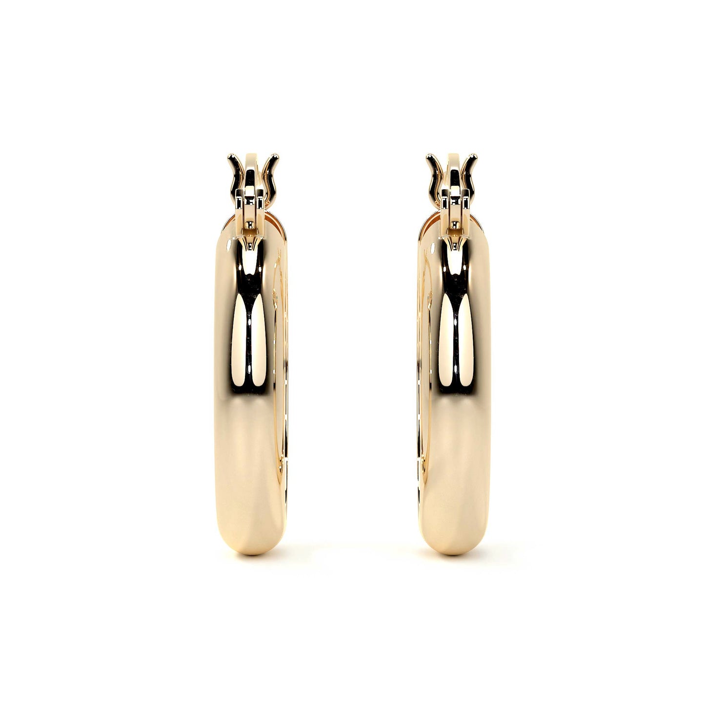 Arracada Bangle De Oro De 10k Lisa De 4mm de Ancho