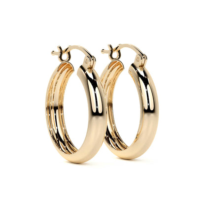 Arracada Bangle De Oro De 10k Lisa De 4mm de Ancho