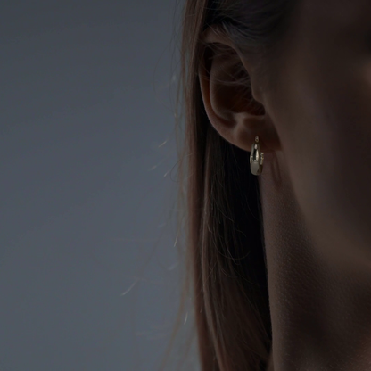 Arracada Bangle De Oro De 14k Lisa De 15mm, 6mm de Ancho