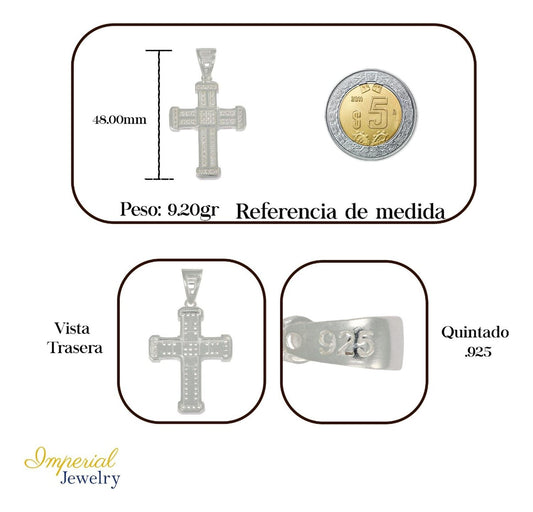 Dije Turco De Plata 925 De Cruz Clasica Con Zirconia