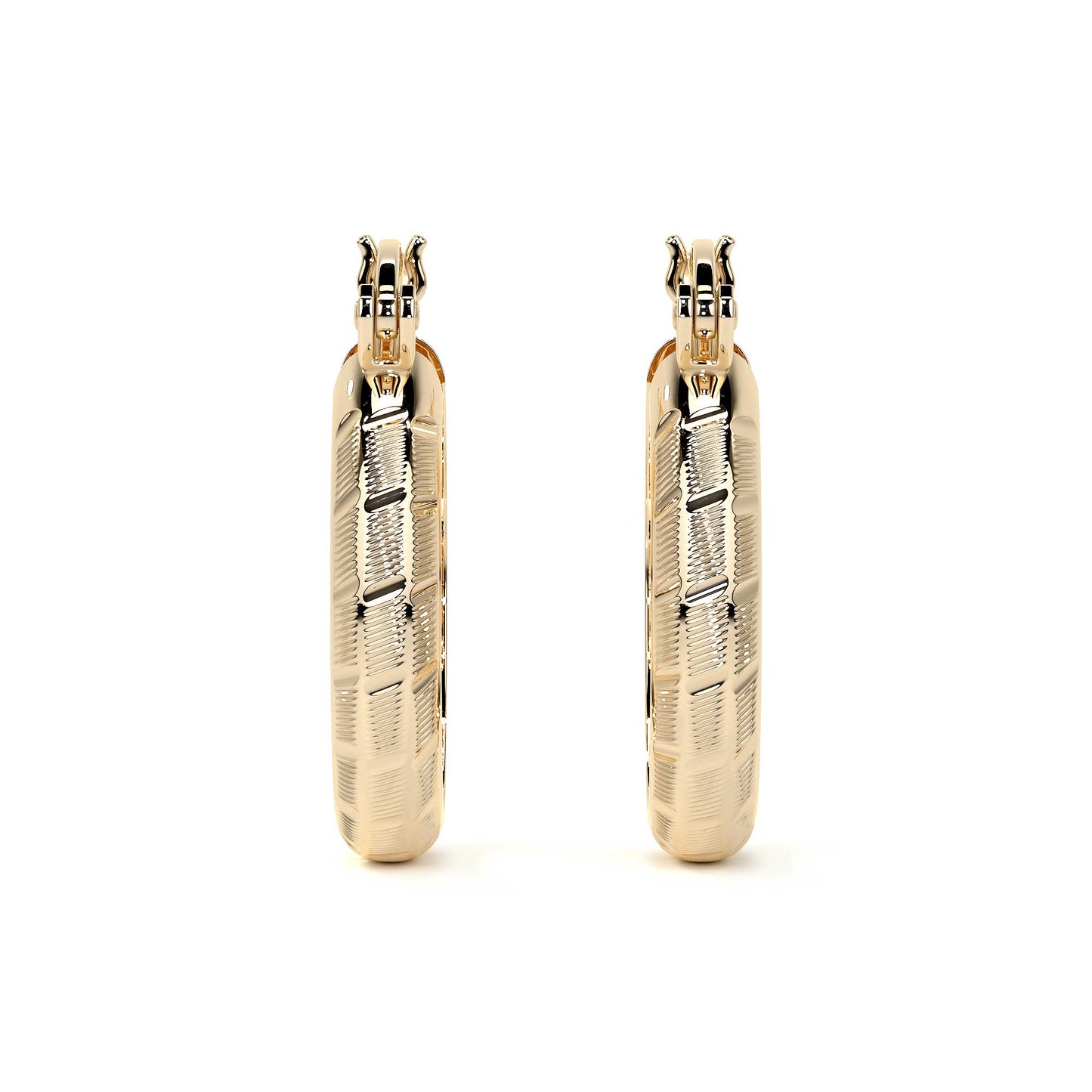 Arracada Bangle De Oro 10k Diamantado Diagonal