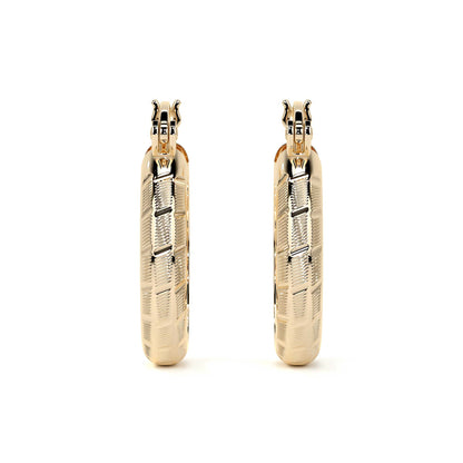 Arracada Bangle De Oro 10k Diamantado Diagonal