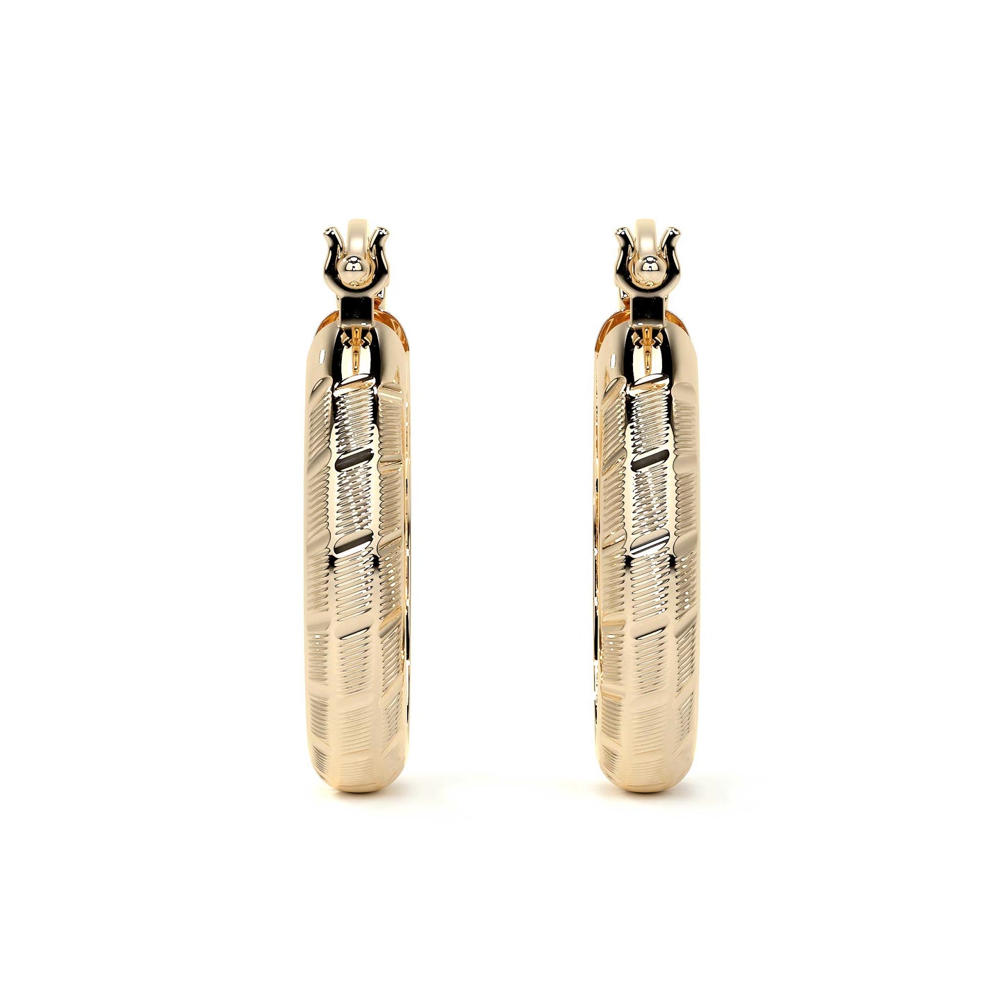 Arracada Bangle De Oro 10k Diamantado Diagonal