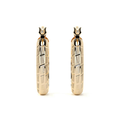 Arracada Bangle De Oro 10k Diamantado Diagonal