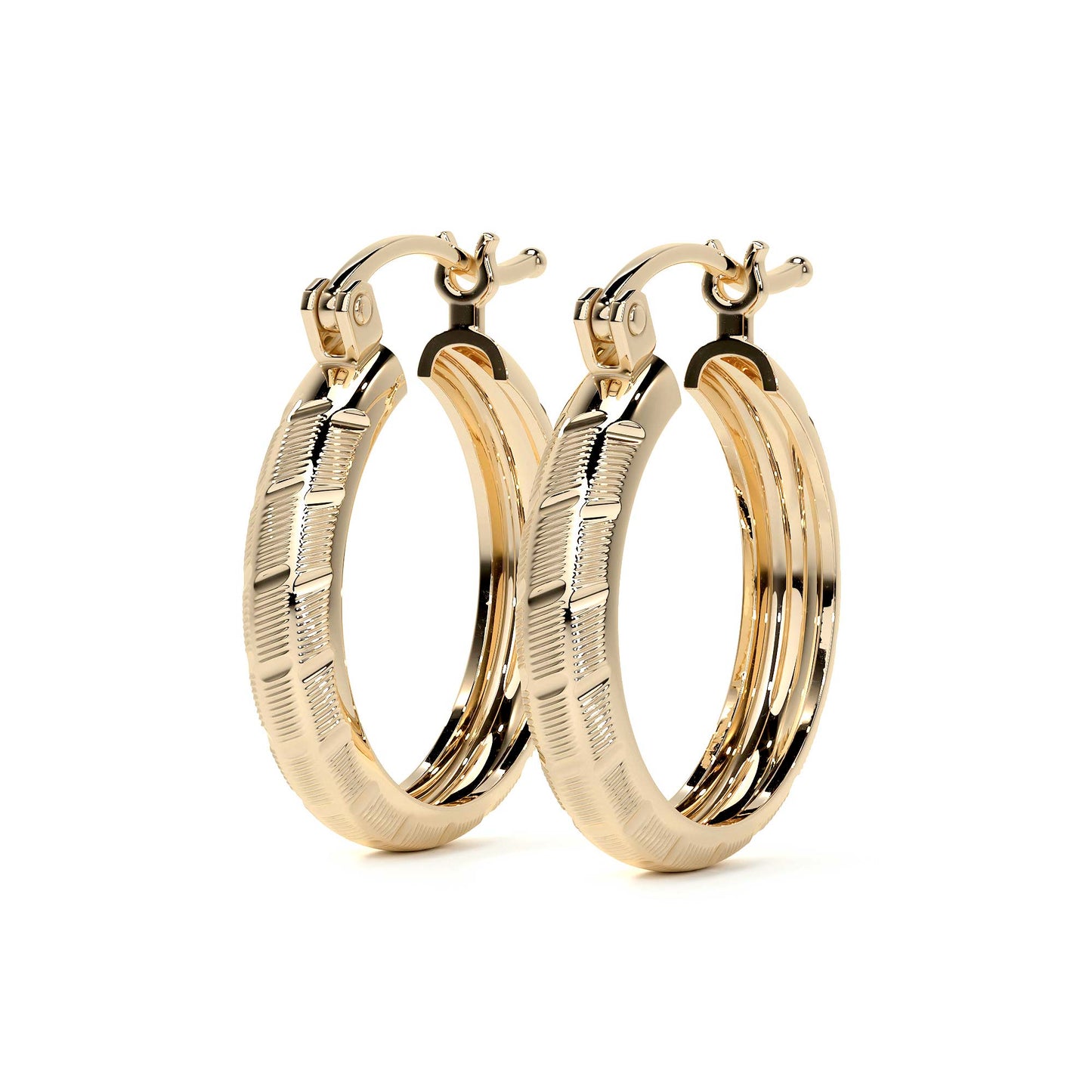 Arracada Bangle De Oro 10k Diamantado Diagonal