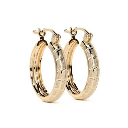 Arracada Bangle De Oro 10k Diamantado Diagonal