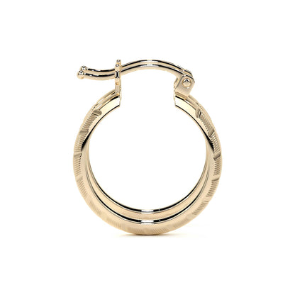 Arracada Bangle De Oro 10k Diamantado Diagonal