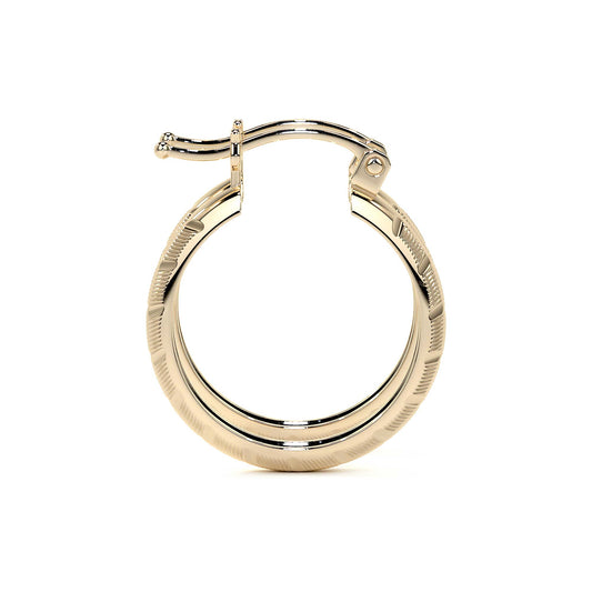 Arracada Bangle De Oro 10k Diamantado Diagonal