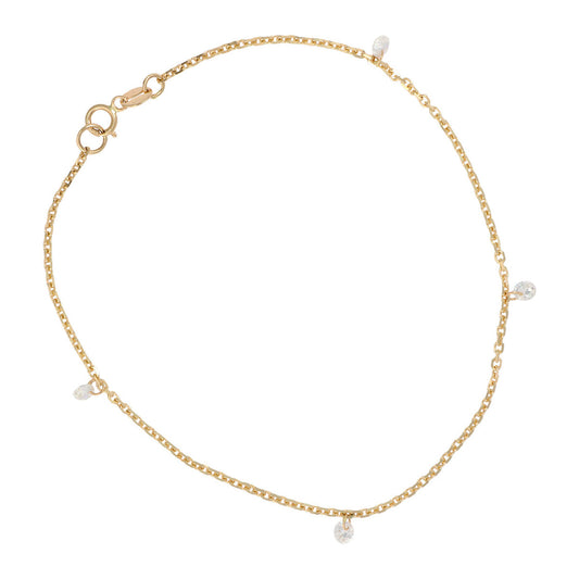 Pulsera Para Mujer De Oro De 14k Con Piedra De 18cm