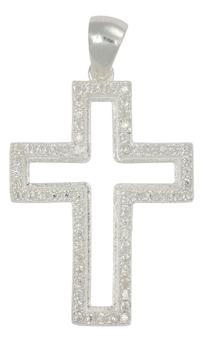 Dije Turco De Plata 925 De Cruz Con Zirconia