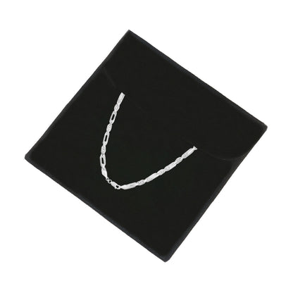 Cadena De Plata 925 Torsal Figaro 3x1 De Calibre 7.5mm