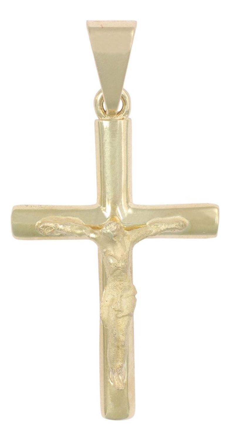 Dije De Cruz Con Cristo Arenado En Oro 10k 1.4 Grm