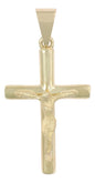 Dije De Cruz Con Cristo Arenado En Oro 10k 1.4 Grm