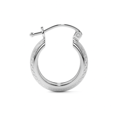 Arete Arracada Diamantada De Plata Ley 925 Tipo Bangle Estilo Panal