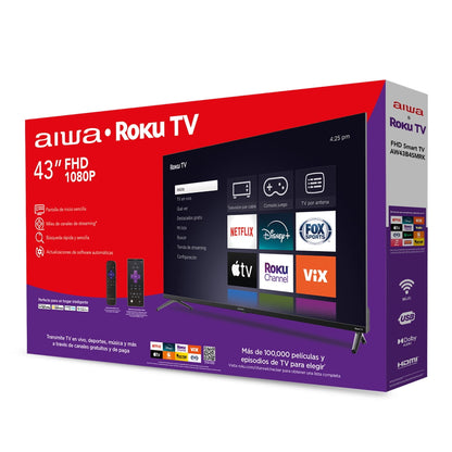 Pantalla Smart TV AIWA Roku DLED Full HD (1080p) 43 Pulgadas