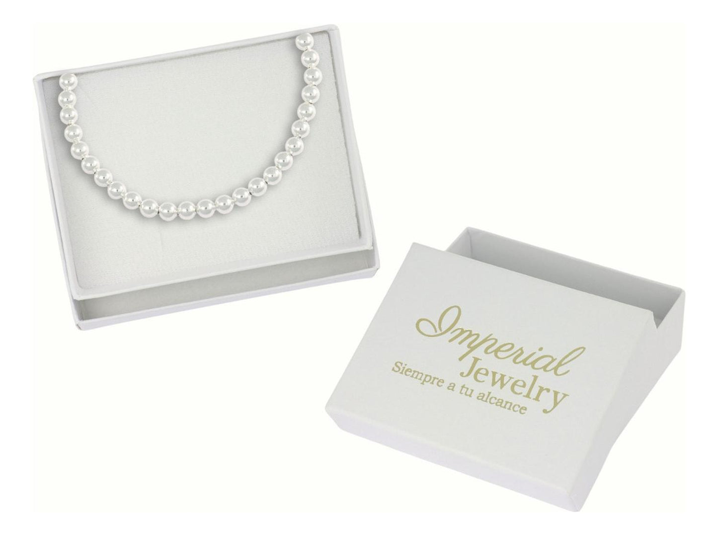 Pulsera De Bolitas De Plata 925 Elastica Color Plateada