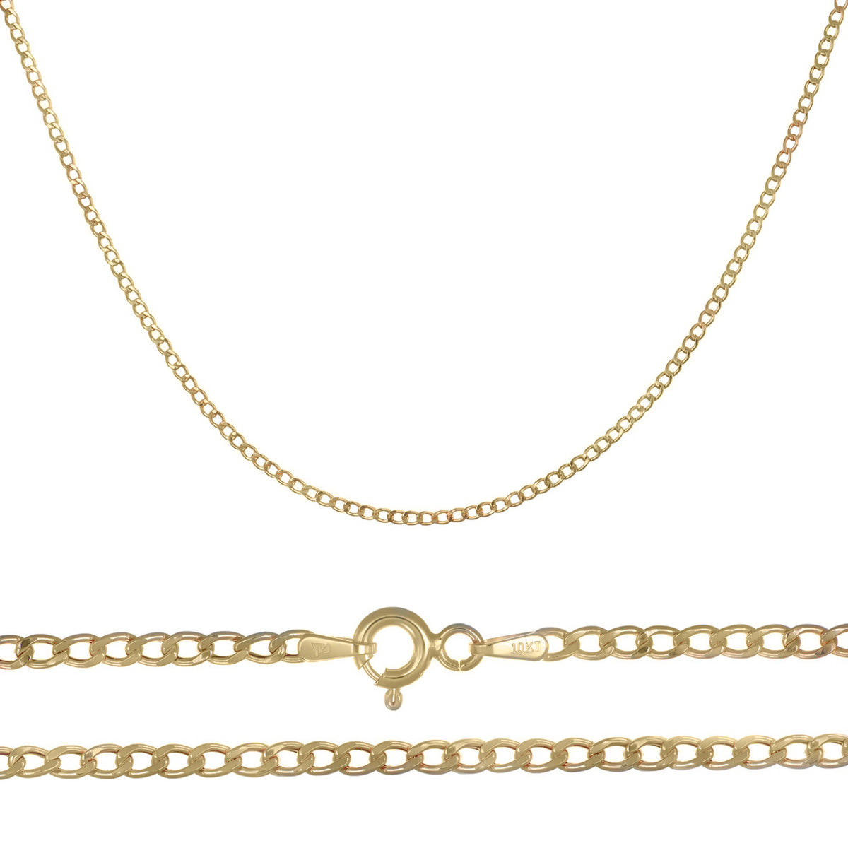 Cadena Italiana De 10k, Estilo Cubana de Calibre 2mm