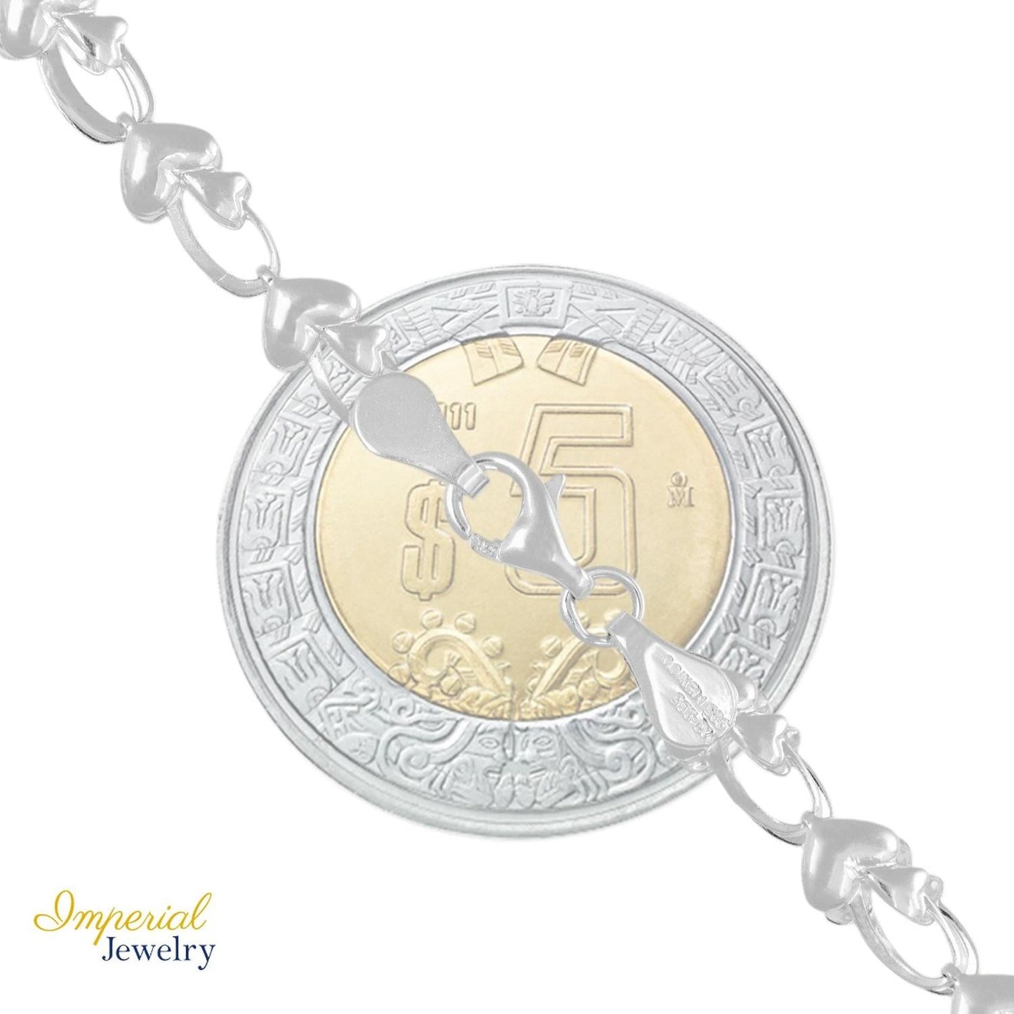 Pulsera Plata 925 Armado A Mano De Corazon De 18cm De .9mm