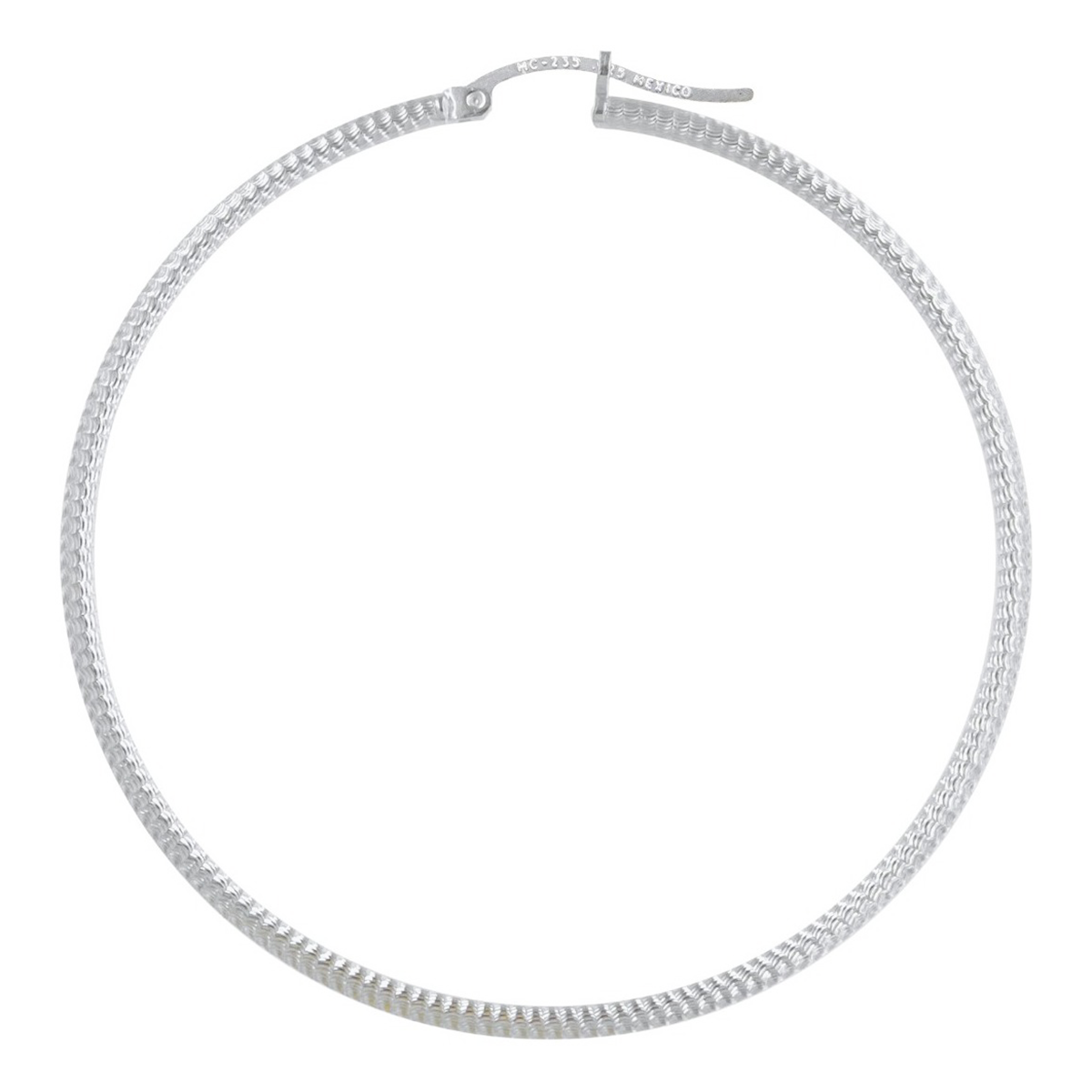 Arete Arracada Diamantada De Plata Ley 925 Para Mujer Candy 55 mm