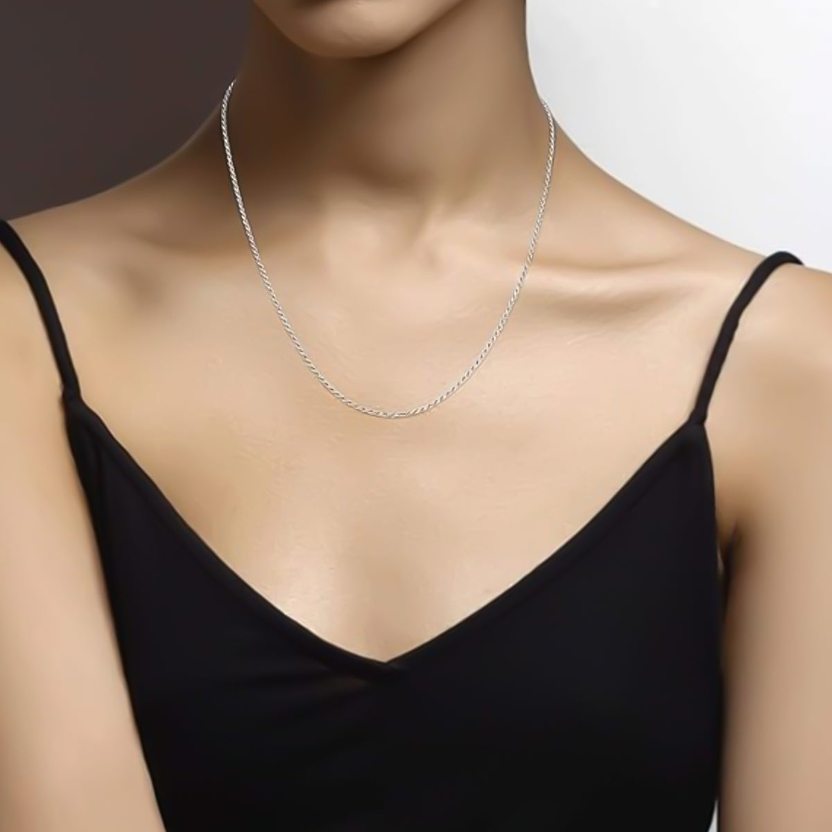 Cadena De Plata 925 Italiana Torsal Calibre 1.9mm en 4 colores