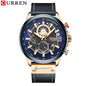 Reloj Curren Multifuncional True Tres Ojos Cronógrafo Correa De Cuero Impermeable 8380 XS