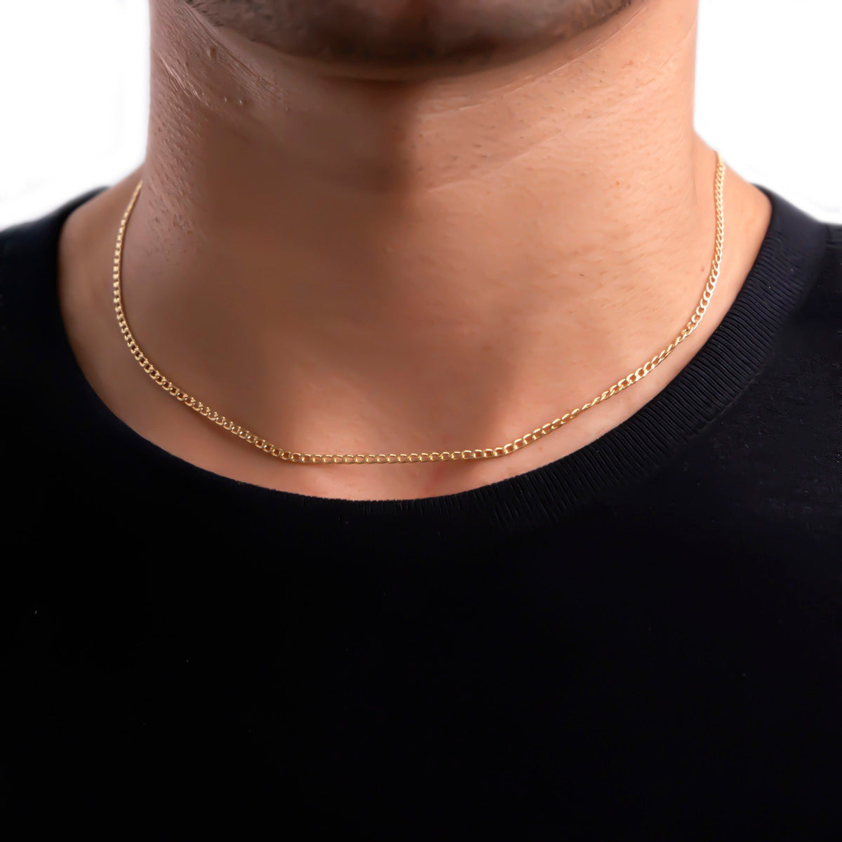 Cadena Italiana De 10k, Estilo Cubana de Calibre 2mm