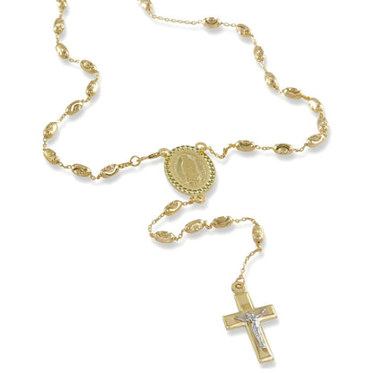 Rosario Italiano De Oro De 14k De 60 Cm