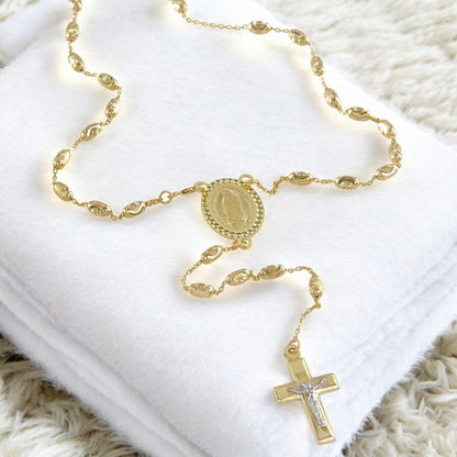 Rosario Italiano De Oro De 14k De 60 Cm