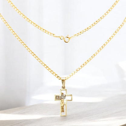 Dije De Cruz Con Rostro De Cristo De Oro De 10k