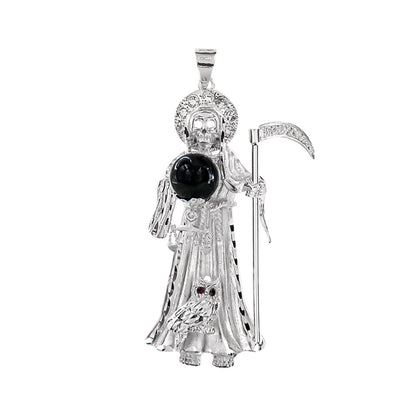 Dije De Santa Muerte De Plata 925 6.2cm