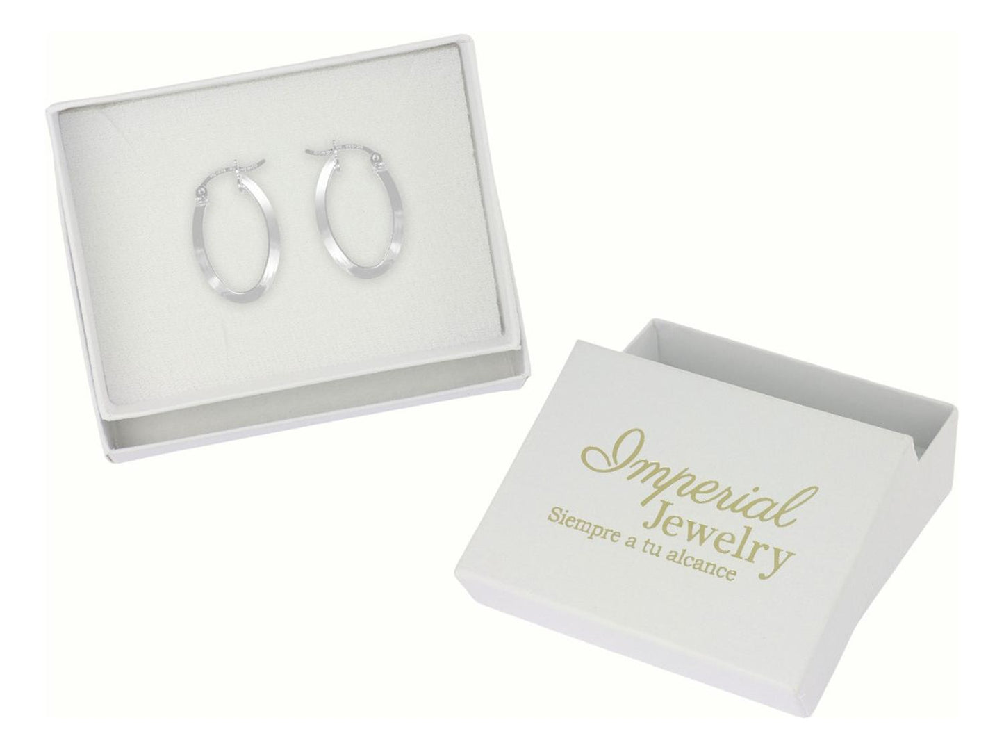 Arete Ovalado De Tubo Triangular De Plata 925 Liso De 22 Mm