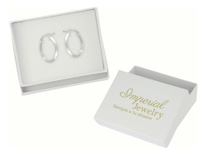 Arete Ovalado De Tubo Triangular De Plata 925 Liso De 22 Mm