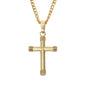 Collar De Cruz De Tubo De Oro De 10k