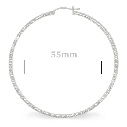 Arete Arracada Diamantada De Plata Ley 925 Para Mujer Candy 55 mm