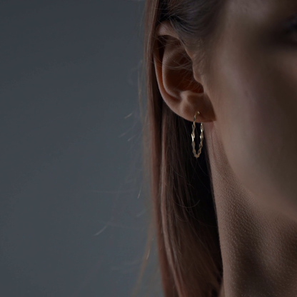 Arracada De Oro Italiana De 14k Torsida