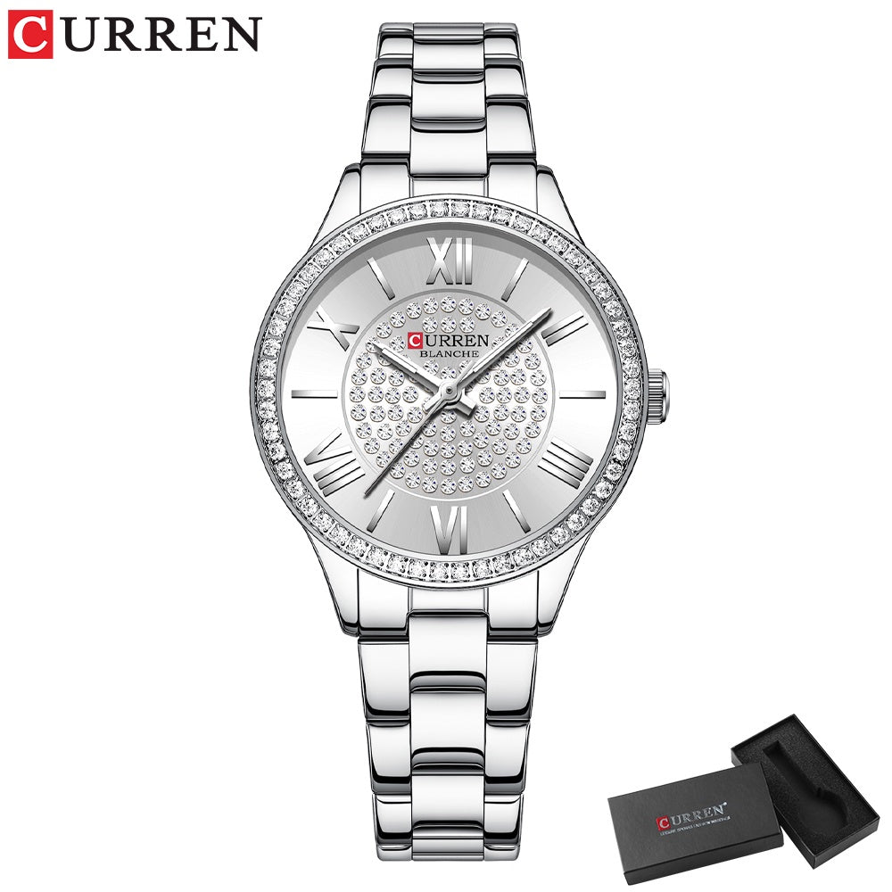 CURREN Relojes Para Mujer De La Marca Original Moda Casual Deportes Cuarzo Acero Inoxidable Impermeable 9084