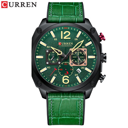 CURREN Reloj Para Hombre Marca Original Multifuncional Puntero Luminoso De Cuero Casual Impermeable Deportes De Negocios Cuarzo CR98LX